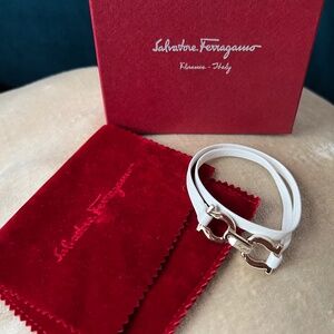 Salvatore Ferragamo White Double Wrap Gancini Bracelet *NEW*